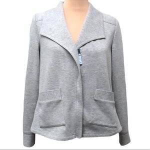 Anthropologie Saturday Sunday Heathered Gray Sweatshirt Moto Jacket Size Medium